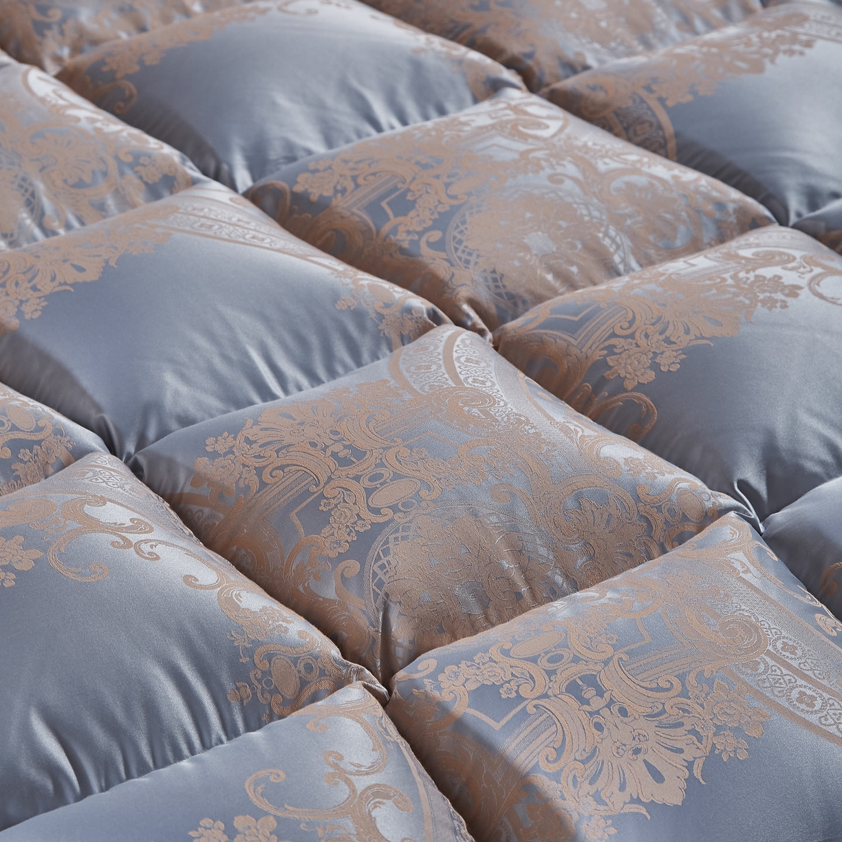 91家纺网 家纺一手货源 找家纺 （总）暖羽屋羽绒馆2025新款色织提花 95白鹅绒丝被子 羽绒被芯 春秋被双人加厚冬被