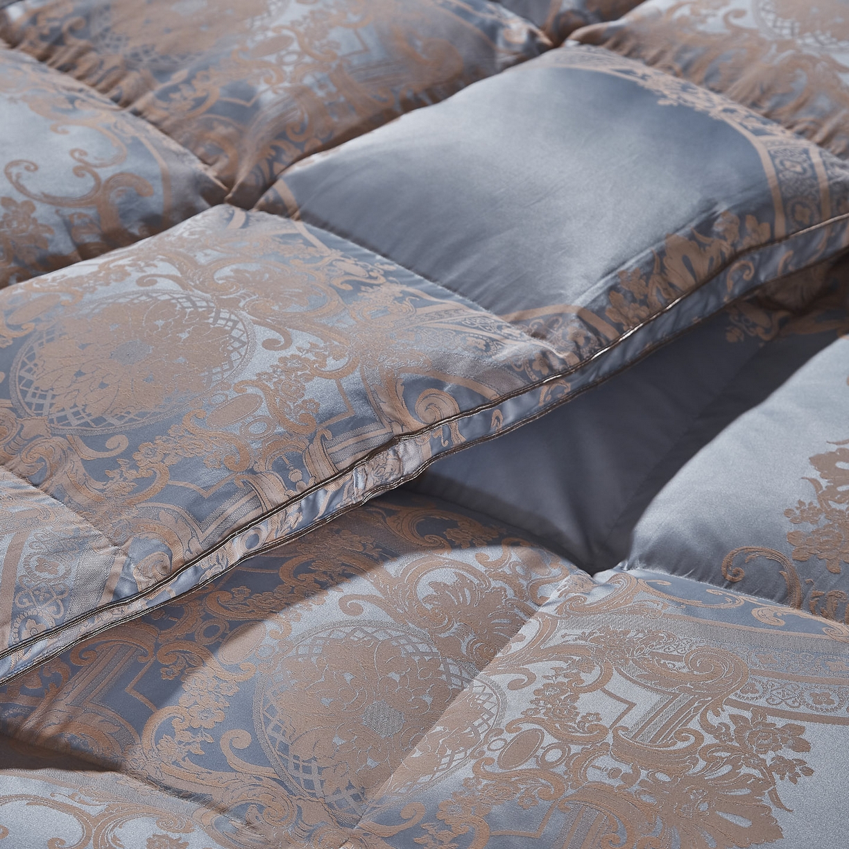 91家纺网 家纺一手货源 找家纺 （总）暖羽屋羽绒馆2025新款色织提花 95白鹅绒丝被子 羽绒被芯 春秋被双人加厚冬被