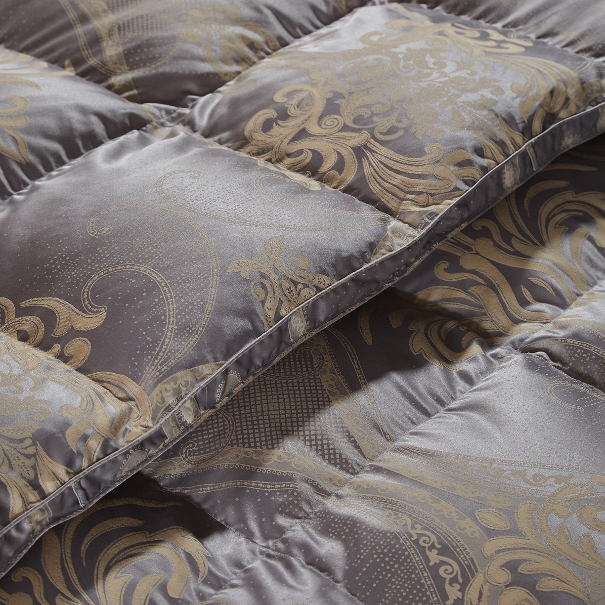 91家纺网 家纺一手货源 找家纺 暖羽屋羽绒馆2025新款色织提花 95白鹅绒丝被子 羽绒被芯 春秋被双人加厚冬被 H欧罗雅