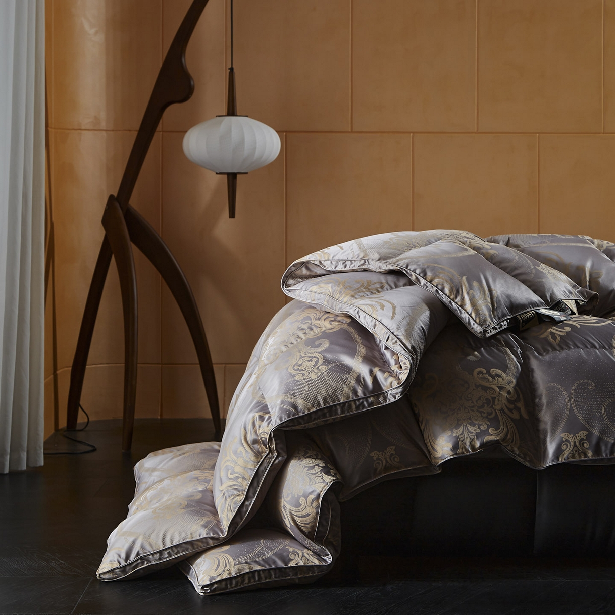 91家纺网 家纺一手货源 找家纺 暖羽屋羽绒馆2025新款色织提花 95白鹅绒丝被子 羽绒被芯 春秋被双人加厚冬被 H欧罗雅