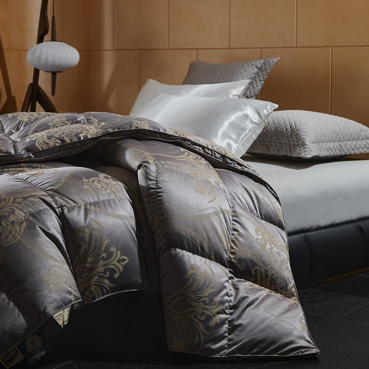 91家纺网 家纺一手货源 找家纺 暖羽屋羽绒馆2025新款色织提花 95白鹅绒丝被子 羽绒被芯 春秋被双人加厚冬被 H欧罗雅