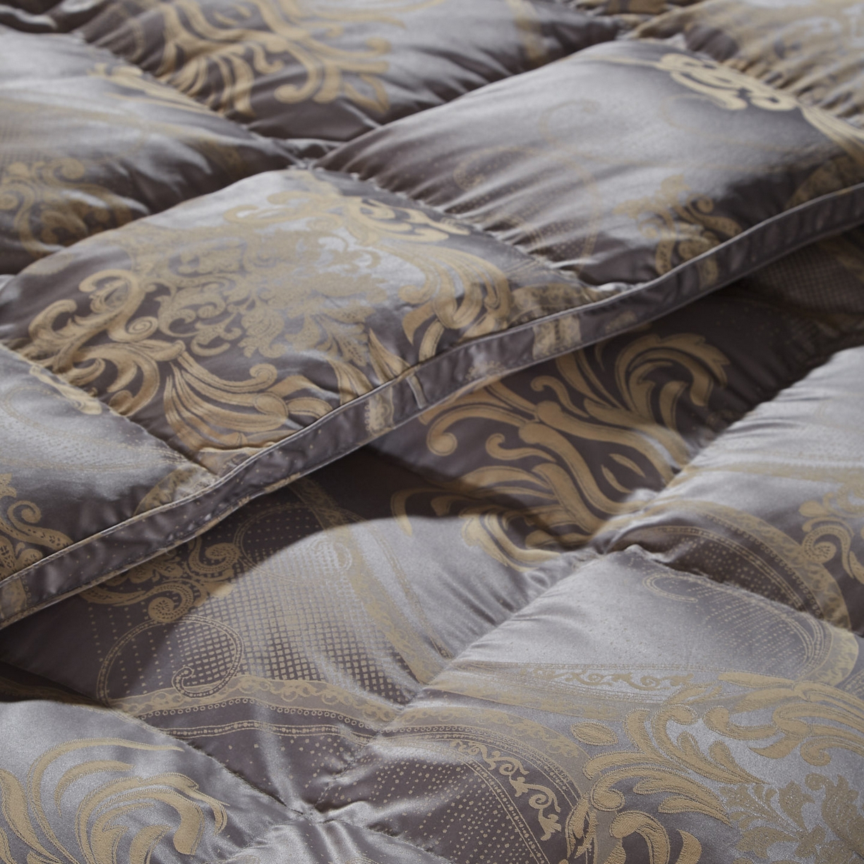 91家纺网 家纺一手货源 找家纺 暖羽屋羽绒馆2025新款色织提花 95白鹅绒丝被子 羽绒被芯 春秋被双人加厚冬被 H欧罗雅