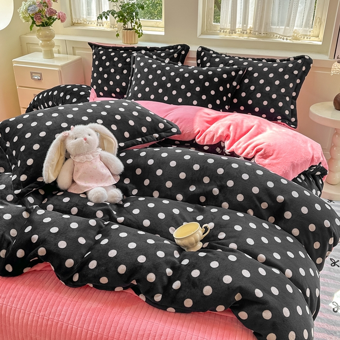 91家纺网 家纺一手货源 找家纺 （总）欧尚 2025新款高克重牛奶绒加厚保暖印花床盖四件套