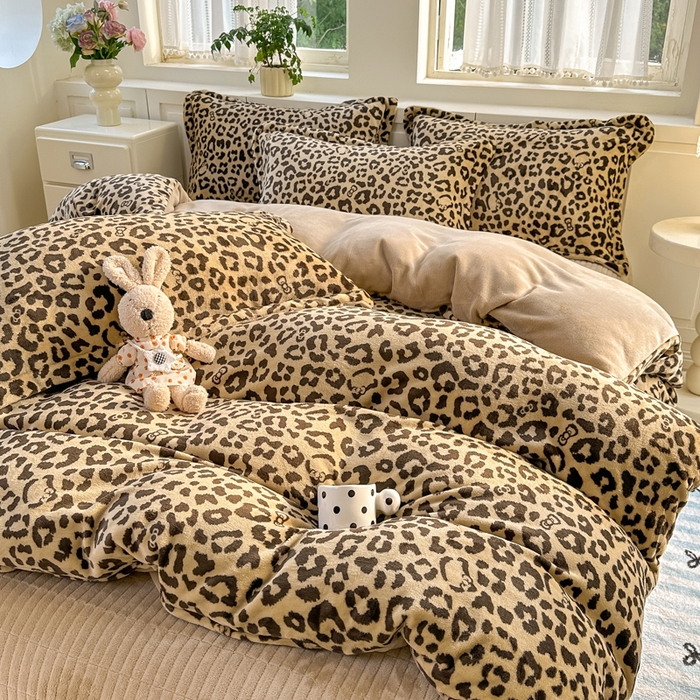 91家纺网 家纺一手货源 找家纺 （总）欧尚 2025新款高克重牛奶绒加厚保暖印花床盖四件套