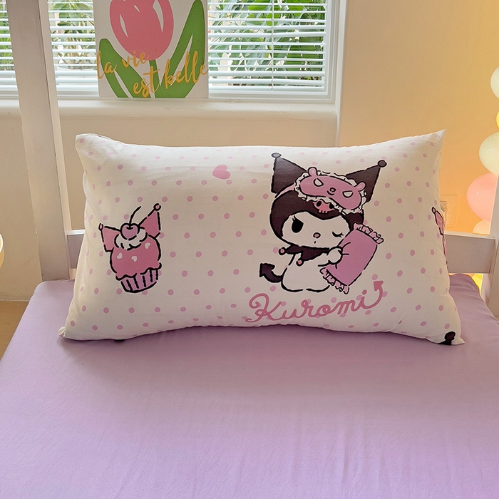 91家纺网 家纺一手货源 找家纺 港岛妹妹 2025新款云朵水洗工艺三丽鸥学生宿舍三件套上下铺三件套 三丽鸥-白色库洛米