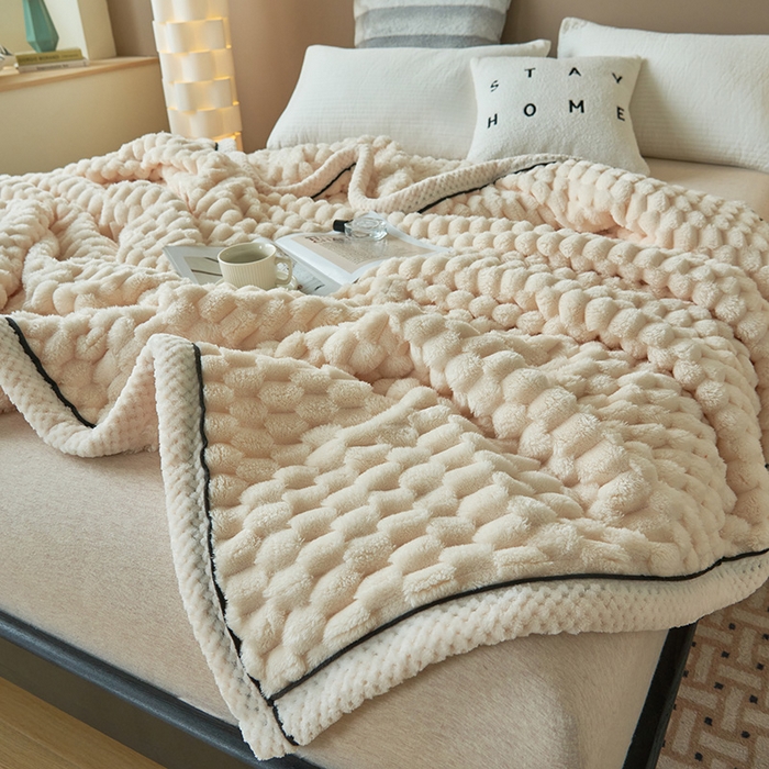 91家纺网 家纺一手货源 找家纺 （总）莱家富 2025新款跨境外贸金龟绒多功能毛毯高克重法莱绒牛奶绒保暖毛毯（支持抽空压缩，卷包）