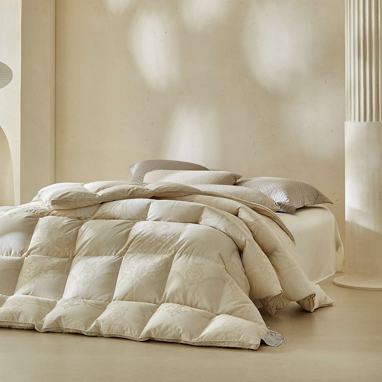 91家纺网 家纺一手货源 找家纺 （总）暖羽屋羽绒馆2025新款A类彩棉 鹅绒丝被 羽绒被芯 羽绒冬被双人加厚春秋被子