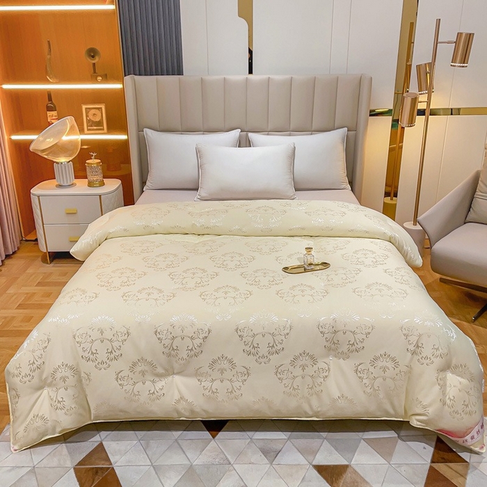 91家纺网 家纺一手货源 找家纺 （总）尚品家纺 2025新款全棉金提花手工订花蚕丝被冬被子母被