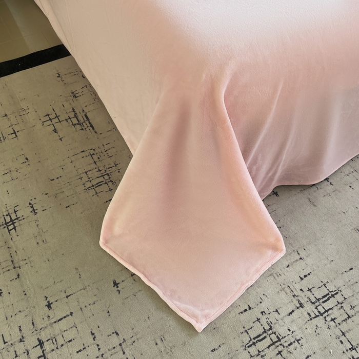 91家纺网 家纺一手货源 找家纺 （总）库里梦家纺  2025新网红爆款简约纯色欧美风10公分包边牛奶绒四件套 包边款