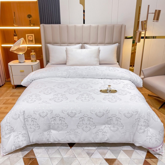 91家纺网 家纺一手货源 找家纺 （总）尚品家纺 2025新款全棉金提花手工订花蚕丝被冬被子母被