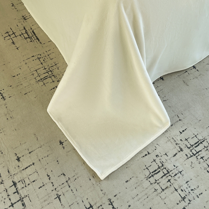 91家纺网 家纺一手货源 找家纺 库里梦家纺  2025新网红爆款简约纯色欧美风10公分包边牛奶绒四件套 包边款 米白