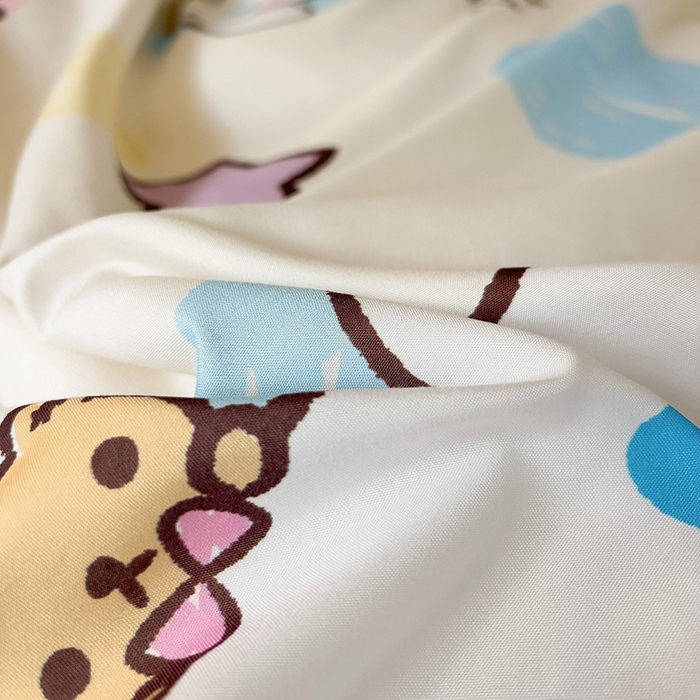 91家纺网 家纺一手货源 找家纺 港岛妹妹 2025新款云朵水洗工艺三丽鸥学生宿舍三件套上下铺三件套 三丽鸥-彩色涂鸦玉桂狗