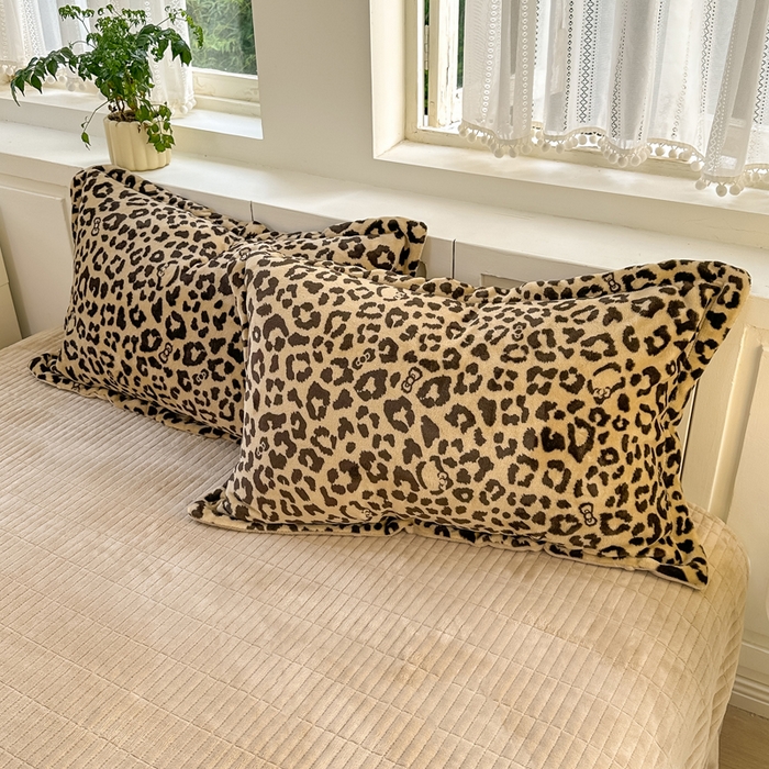 91家纺网 家纺一手货源 找家纺 欧尚 2025新款高克重牛奶绒加厚保暖印花床盖四件套 咖豹纹