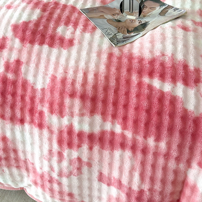 91家纺网 家纺一手货源 找家纺 柏薇 2025新款炫彩仿兔毛绒大泡泡绒印大理石纹高克重绒四件套 炫彩泡泡粉