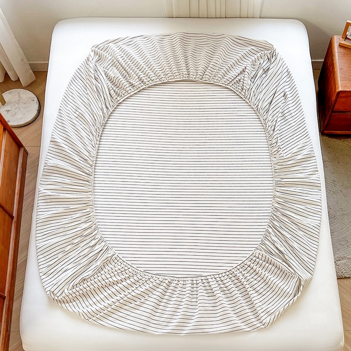 91家纺网 家纺一手货源 找家纺 恋人优选 2025新款纯棉色织床笠--无标款 白条