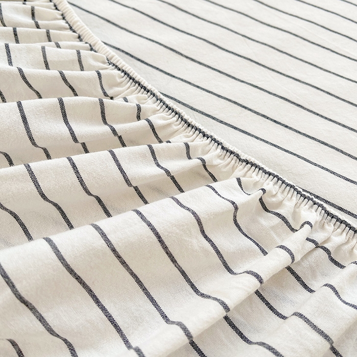 91家纺网 家纺一手货源 找家纺 恋人优选 2025新款纯棉色织床笠--无标款 白条