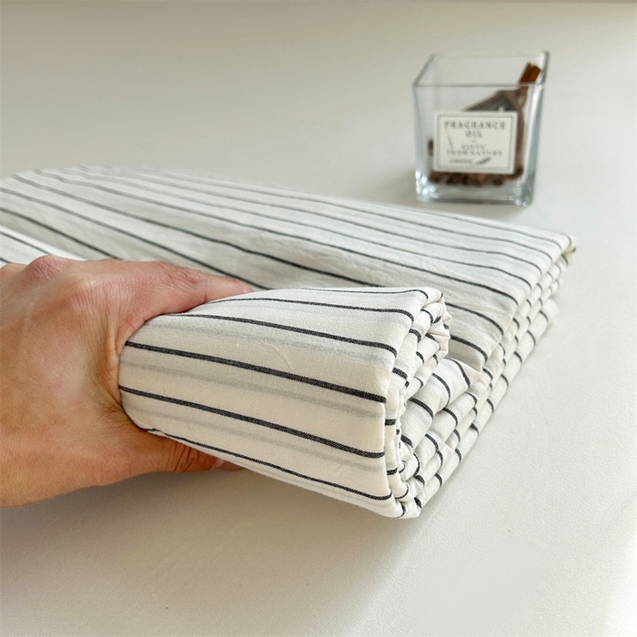 91家纺网 家纺一手货源 找家纺 恋人优选 2025新款纯棉色织床笠--无标款 白条