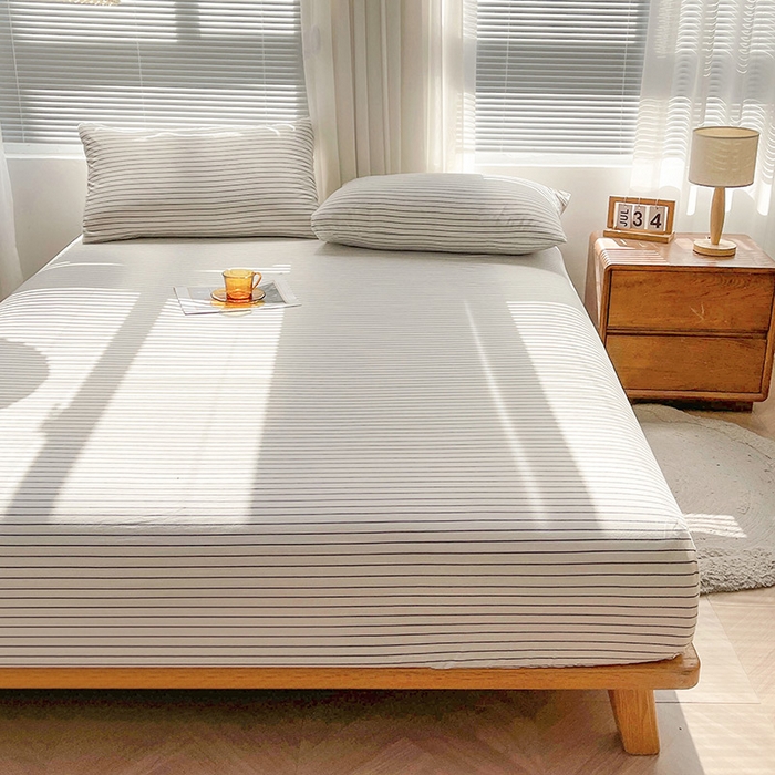 91家纺网 家纺一手货源 找家纺 恋人优选 2025新款纯棉色织床笠--无标款 白条