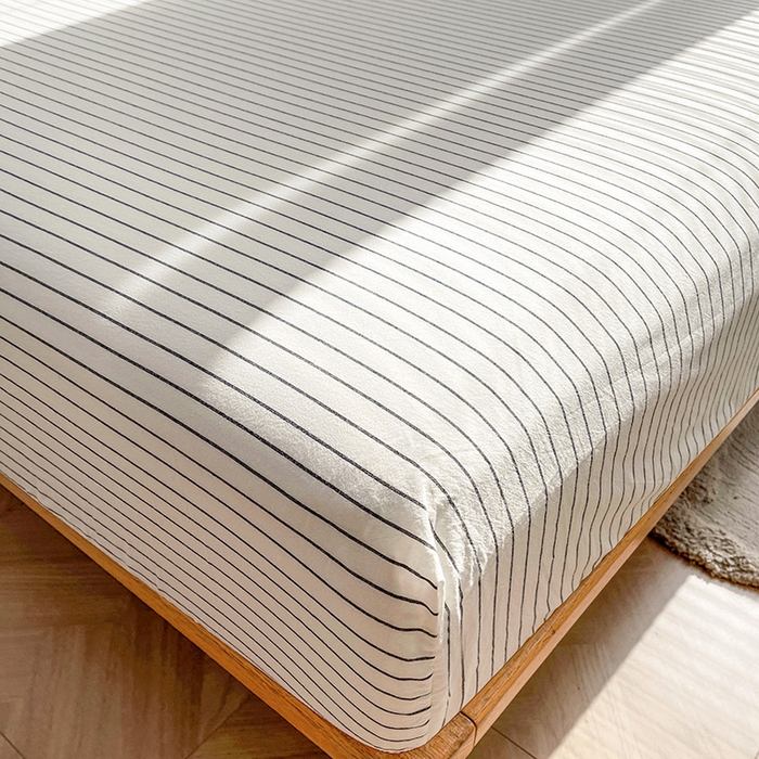 91家纺网 家纺一手货源 找家纺 恋人优选 2025新款纯棉色织床笠--无标款 白条