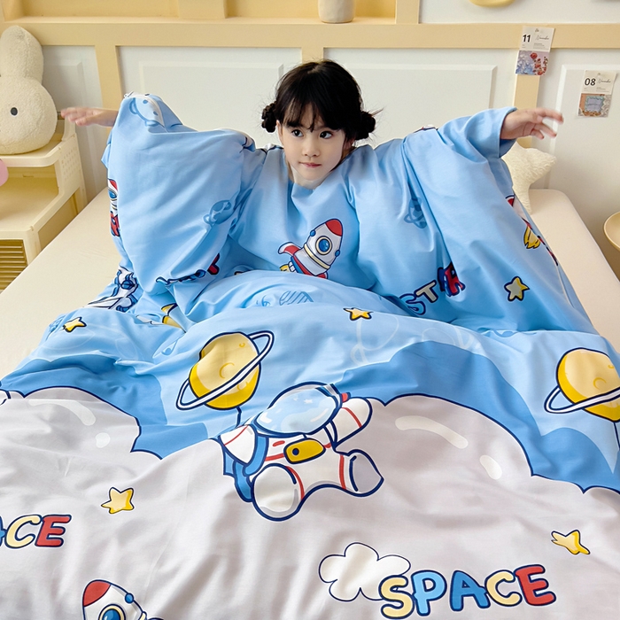 91家纺网 家纺一手货源 找家纺 总 吉咪兔儿童睡袋四季通用中大童纯棉秋冬季加厚小孩学生成人防踢被子神器