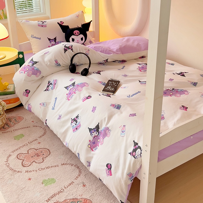 港岛妹妹 2025新款云朵水洗工艺三丽鸥学生宿舍三件套上下铺三件套 三丽鸥-潮流库洛米