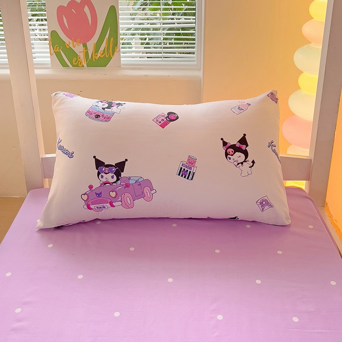 91家纺网 家纺一手货源 找家纺 港岛妹妹 2025新款云朵水洗工艺三丽鸥学生宿舍三件套上下铺三件套 三丽鸥-潮流库洛米