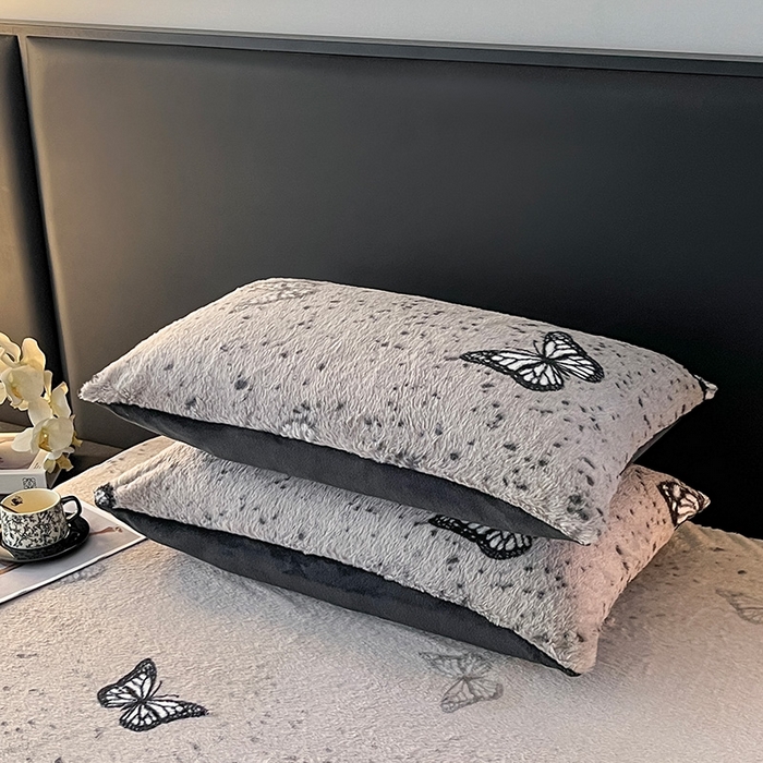 91家纺网 家纺一手货源 找家纺 乐窝家纺仓储 2025新款亲肤加厚保暖兔毛绒牛奶绒单品床笠单件床笠-美拉德 美拉德-蝶舞