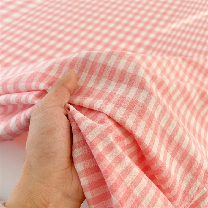 91家纺网 家纺一手货源 找家纺 恋人优选 2025新款纯棉色织床笠--无标款 粉色格