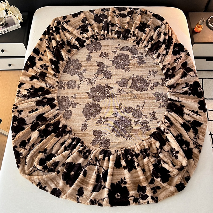 91家纺网 家纺一手货源 找家纺 乐窝家纺仓储 2025新款亲肤加厚保暖兔毛绒牛奶绒单品床笠单件床笠-美拉德 美拉德-繁花