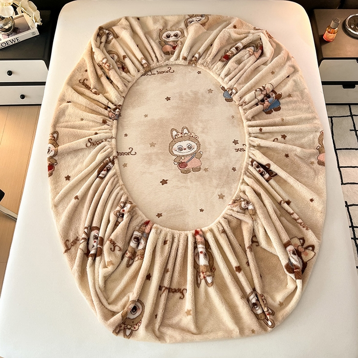 91家纺网 家纺一手货源 找家纺 乐窝家纺仓储 2025新款亲肤加厚保暖兔毛绒牛奶绒单品床笠单件床笠-美拉德 美拉德-拉布布