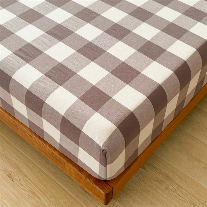 91家纺网 家纺一手货源 找家纺 恋人优选 2025新款纯棉色织床笠--无标款 灰中格