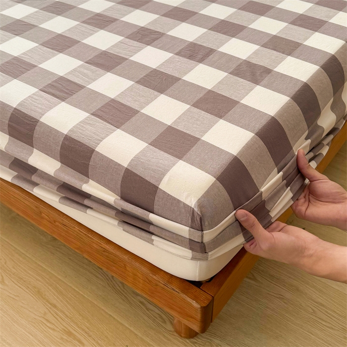 91家纺网 家纺一手货源 找家纺 恋人优选 2025新款纯棉色织床笠--无标款 灰中格