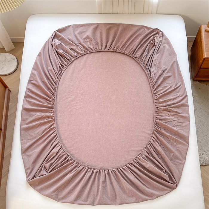 91家纺网 家纺一手货源 找家纺 恋人优选 2025新款纯棉色织床笠--无标款 咖啡