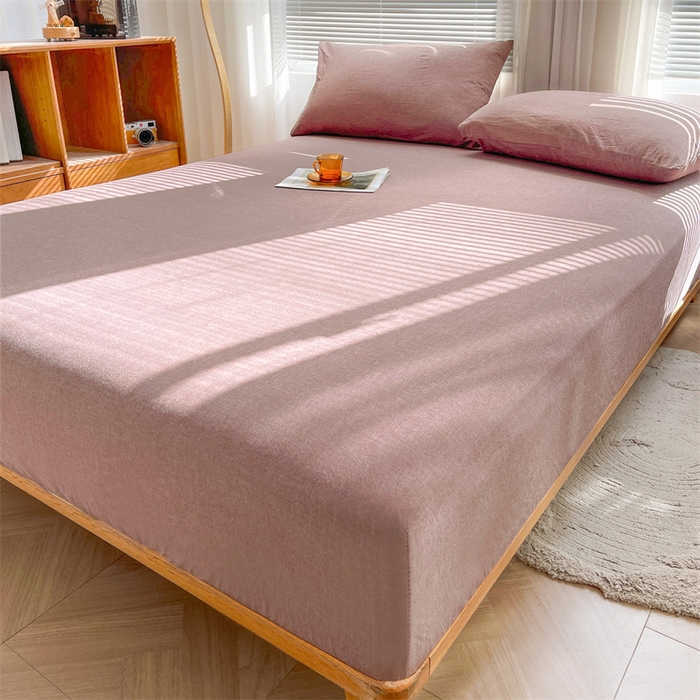 91家纺网 家纺一手货源 找家纺 恋人优选 2025新款纯棉色织床笠--无标款 咖啡