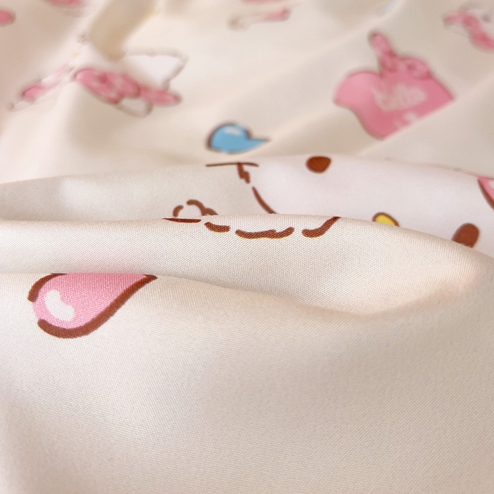 91家纺网 家纺一手货源 找家纺 港岛妹妹 2025新款云朵水洗工艺三丽鸥学生宿舍三件套上下铺三件套 三丽鸥-心动kt猫