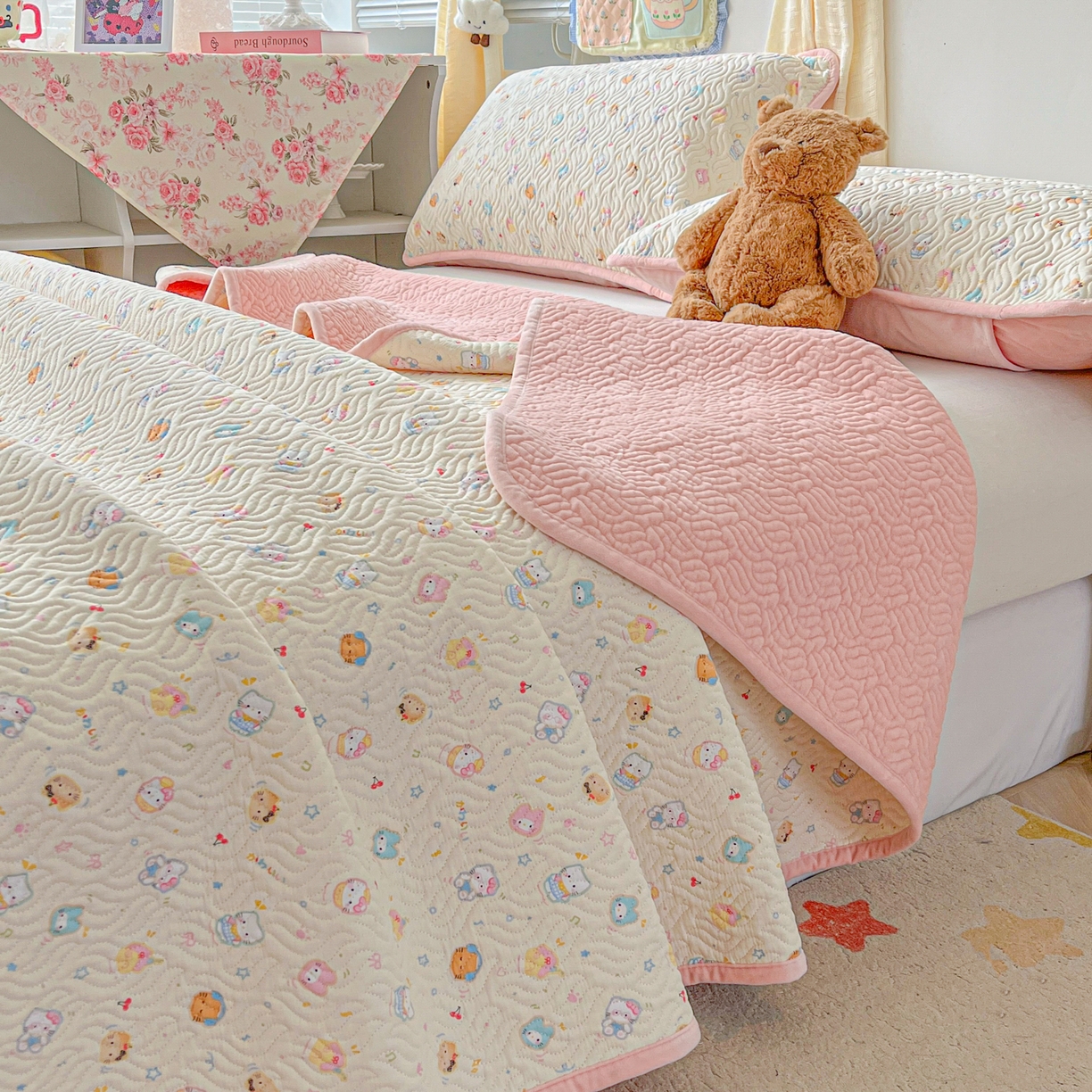 91家纺网 家纺一手货源 找家纺 （总）慕晨 2025新品棉加绒床盖一面全棉一面牛奶绒床盖炕盖单品床盖床盖单件加厚高温酵素砂洗