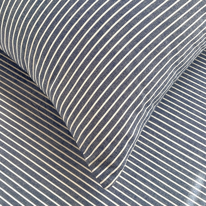 91家纺网 家纺一手货源 找家纺 恋人优选 2025新款纯棉色织床笠--无标款 蓝白条