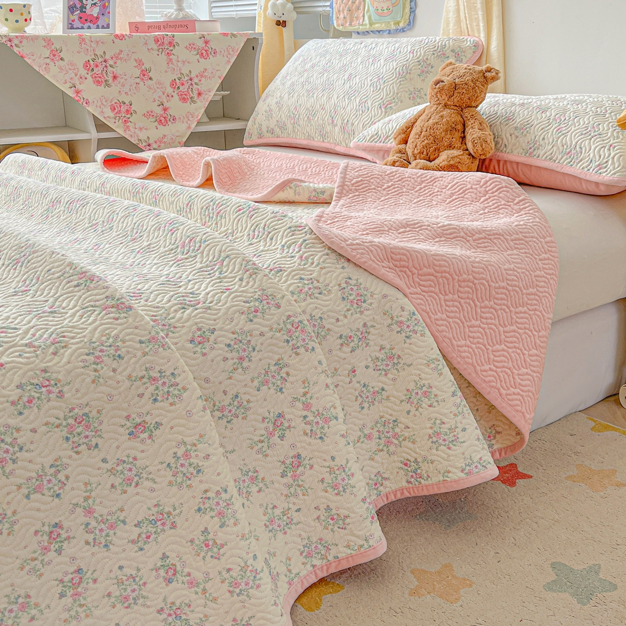 91家纺网 家纺一手货源 找家纺 （总）慕晨 2025新品棉加绒床盖一面全棉一面牛奶绒床盖炕盖单品床盖床盖单件加厚高温酵素砂洗