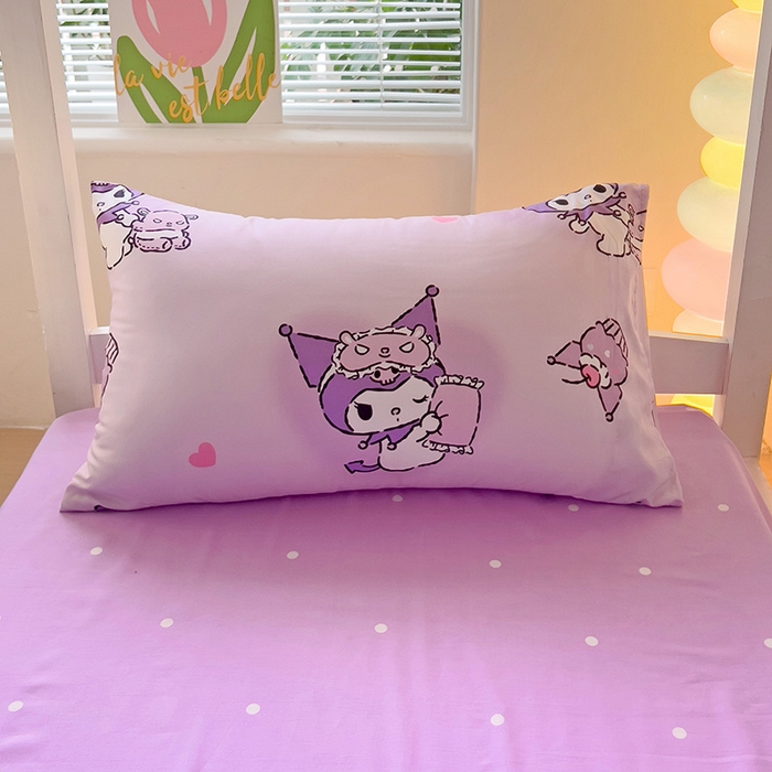 91家纺网 家纺一手货源 找家纺 港岛妹妹 2025新款云朵水洗工艺三丽鸥学生宿舍三件套上下铺三件套 三丽鸥-信封库洛米