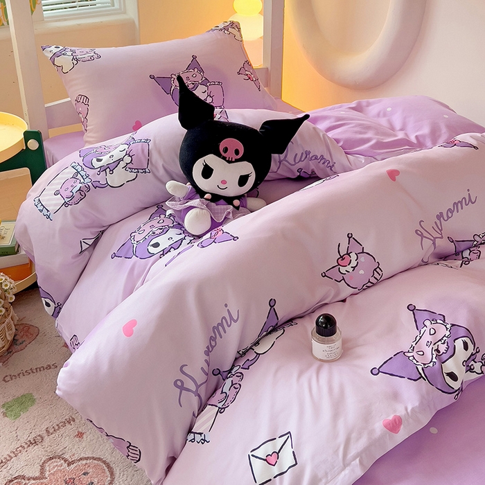 91家纺网 家纺一手货源 找家纺 港岛妹妹 2025新款云朵水洗工艺三丽鸥学生宿舍三件套上下铺三件套 三丽鸥-信封库洛米