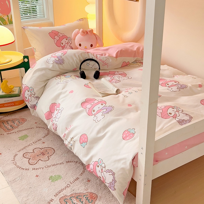 港岛妹妹 2025新款云朵水洗工艺三丽鸥学生宿舍三件套上下铺三件套 三丽鸥-星月美乐蒂