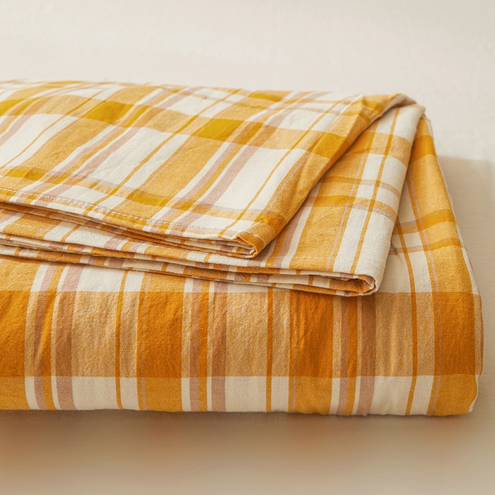 91家纺网 家纺一手货源 找家纺 恋人优选 2025新款纯棉色织床笠--无标款 芒果格