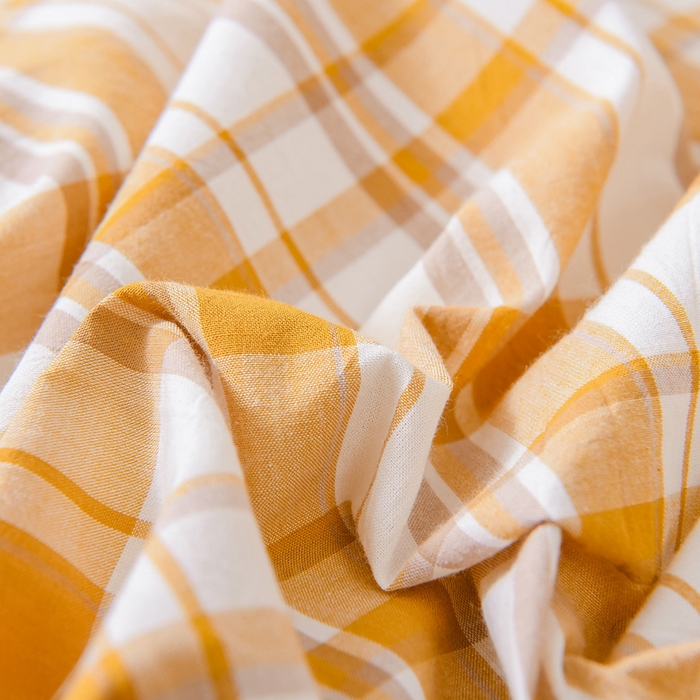 91家纺网 家纺一手货源 找家纺 恋人优选 2025新款纯棉色织床笠--无标款 芒果格