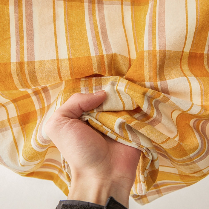 91家纺网 家纺一手货源 找家纺 恋人优选 2025新款纯棉色织床笠--无标款 芒果格