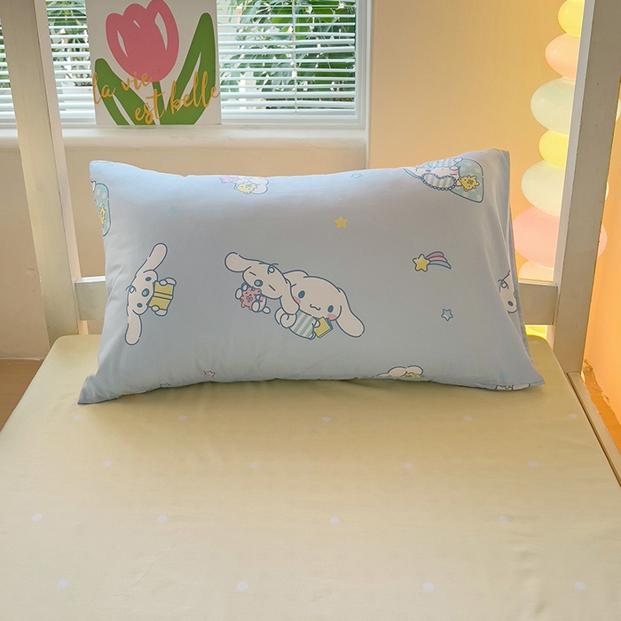 91家纺网 家纺一手货源 找家纺 港岛妹妹 2025新款云朵水洗工艺三丽鸥学生宿舍三件套上下铺三件套 三丽鸥-云朵玉桂狗