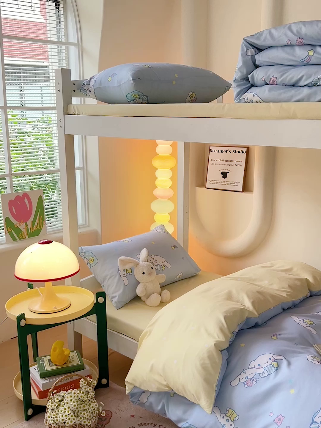 91家纺网 家纺一手货源 找家纺 港岛妹妹 2025新款云朵水洗工艺三丽鸥学生宿舍三件套上下铺三件套 三丽鸥-云朵玉桂狗