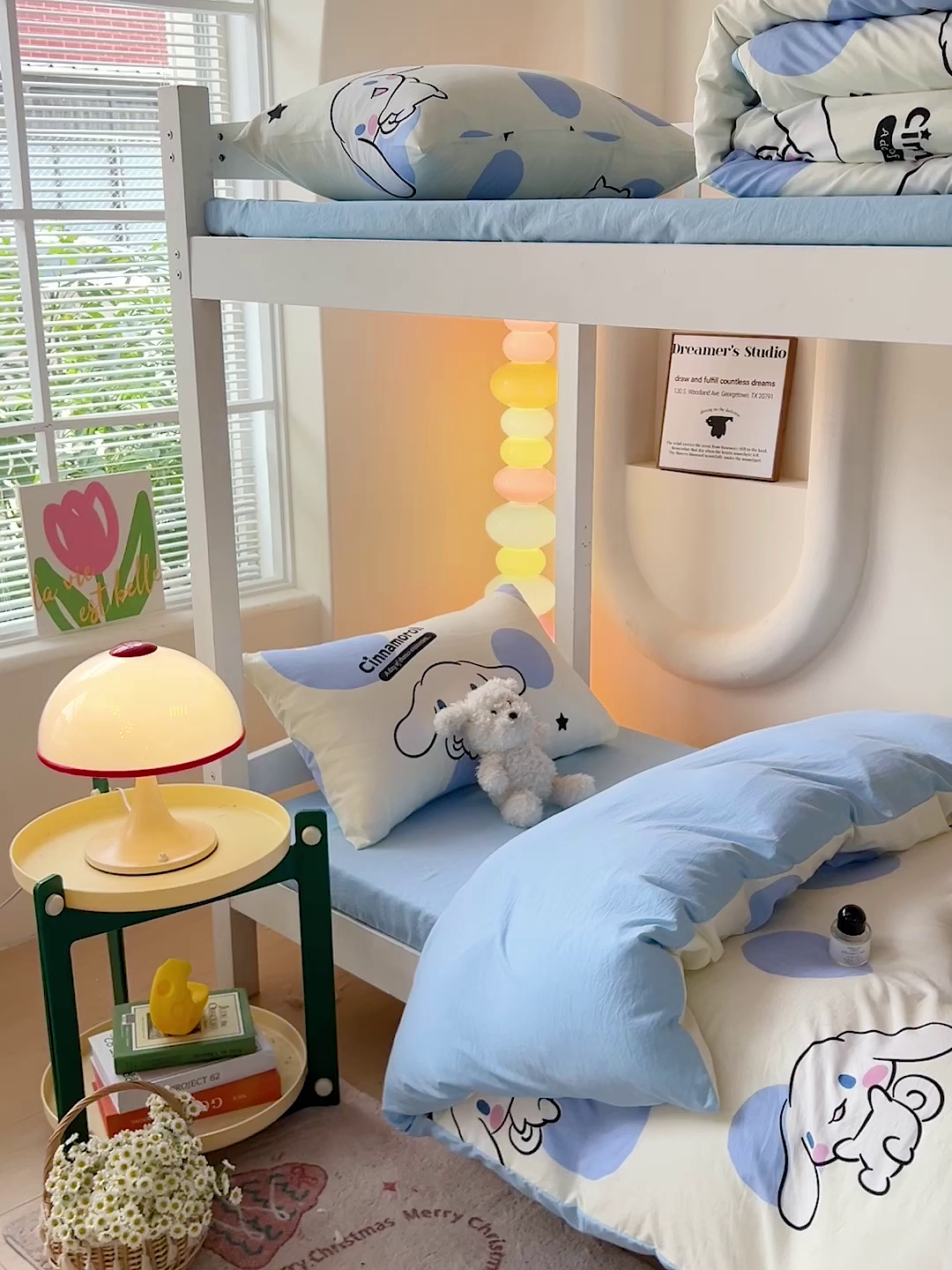 91家纺网 家纺一手货源 找家纺 港岛妹妹 2025新款云朵水洗工艺三丽鸥学生宿舍三件套上下铺三件套 三丽鸥-长耳狗狗