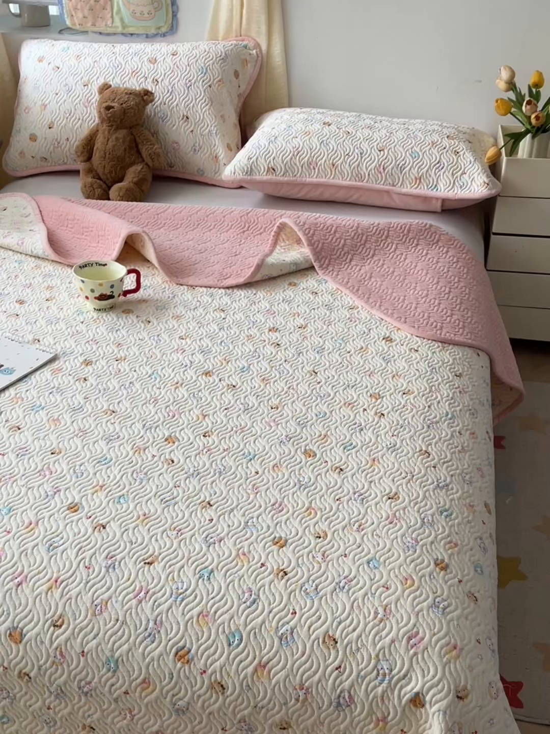 91家纺网 家纺一手货源 找家纺 慕晨 2025新品棉加绒床盖一面全棉一面牛奶绒床盖炕盖单品床盖床盖单件加厚高温酵素砂洗 K乐园