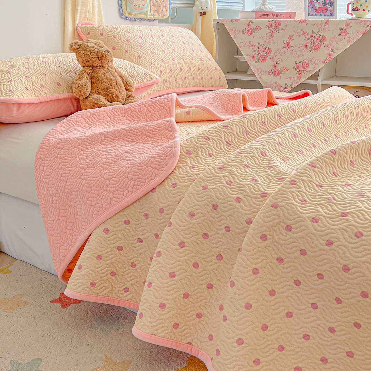 91家纺网 家纺一手货源 找家纺 慕晨 2025新品棉加绒床盖一面全棉一面牛奶绒床盖炕盖单品床盖床盖单件加厚高温酵素砂洗 调色盘