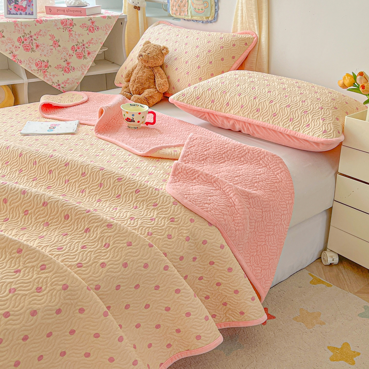 91家纺网 家纺一手货源 找家纺 慕晨 2025新品棉加绒床盖一面全棉一面牛奶绒床盖炕盖单品床盖床盖单件加厚高温酵素砂洗 调色盘